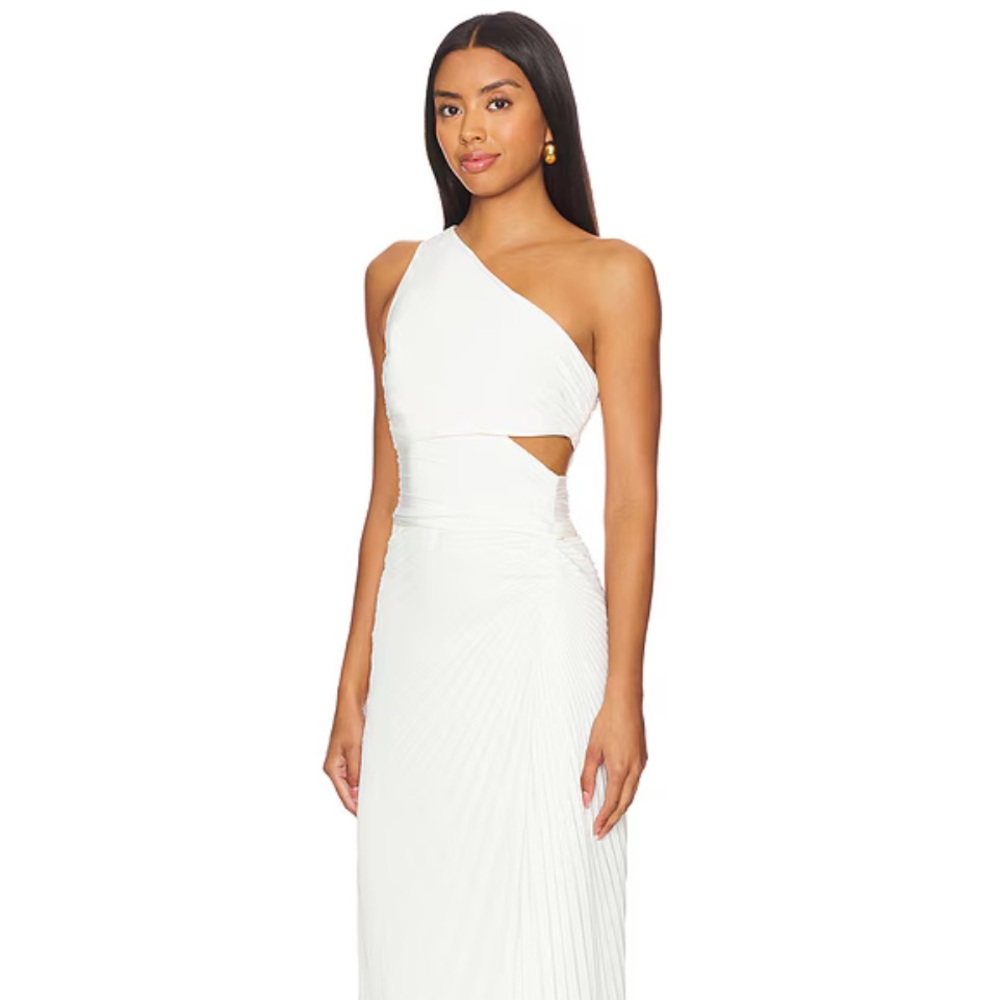 A.L.C. Dahlia Whisper White Asymmetrical Cut Out Sheath Dress